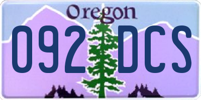 OR license plate 092DCS