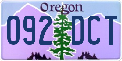 OR license plate 092DCT
