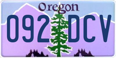 OR license plate 092DCV