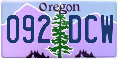 OR license plate 092DCW