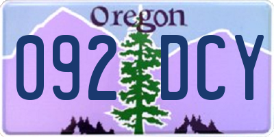 OR license plate 092DCY
