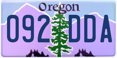 OR license plate 092DDA