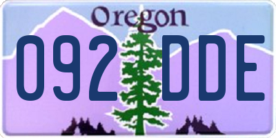 OR license plate 092DDE