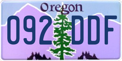 OR license plate 092DDF