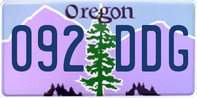 OR license plate 092DDG