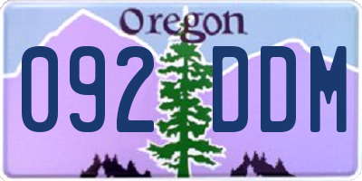 OR license plate 092DDM