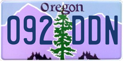 OR license plate 092DDN