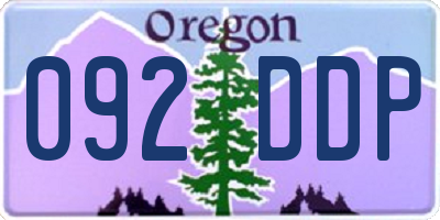OR license plate 092DDP
