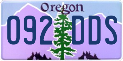 OR license plate 092DDS