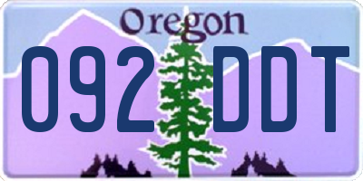 OR license plate 092DDT