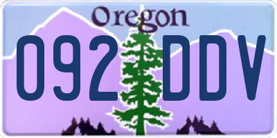 OR license plate 092DDV