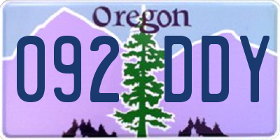 OR license plate 092DDY