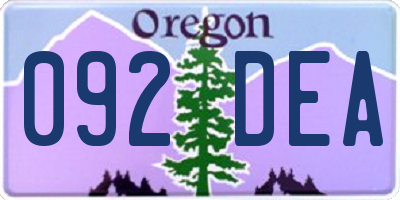 OR license plate 092DEA