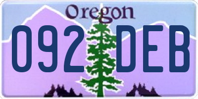OR license plate 092DEB