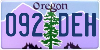 OR license plate 092DEH