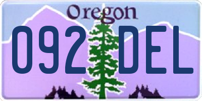 OR license plate 092DEL