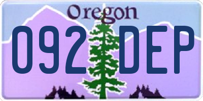 OR license plate 092DEP