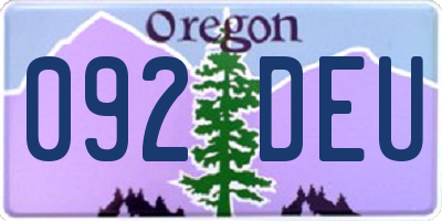 OR license plate 092DEU