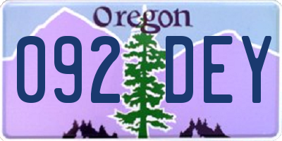 OR license plate 092DEY