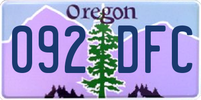 OR license plate 092DFC