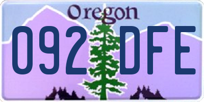 OR license plate 092DFE