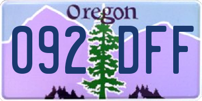 OR license plate 092DFF