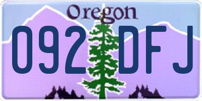 OR license plate 092DFJ