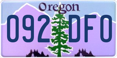 OR license plate 092DFO