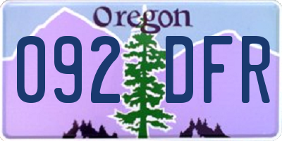 OR license plate 092DFR