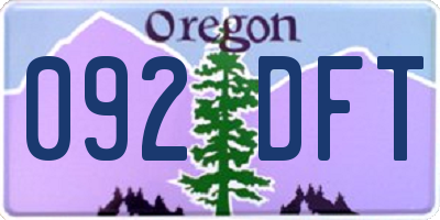 OR license plate 092DFT