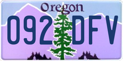 OR license plate 092DFV