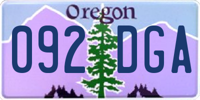 OR license plate 092DGA