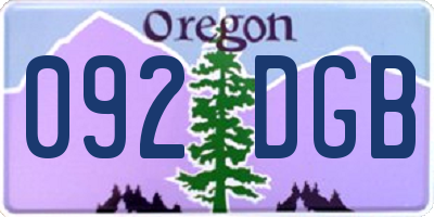 OR license plate 092DGB