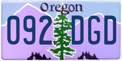 OR license plate 092DGD