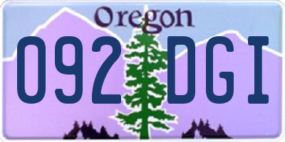 OR license plate 092DGI