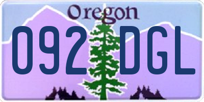 OR license plate 092DGL