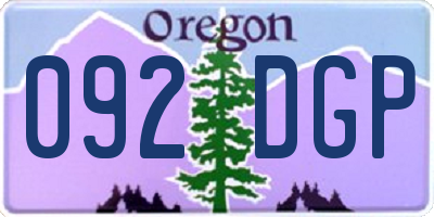 OR license plate 092DGP