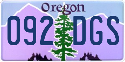 OR license plate 092DGS