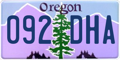 OR license plate 092DHA
