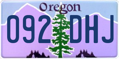 OR license plate 092DHJ