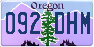 OR license plate 092DHM