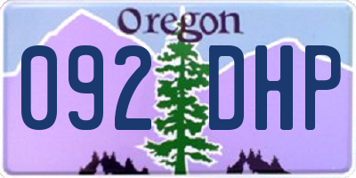 OR license plate 092DHP