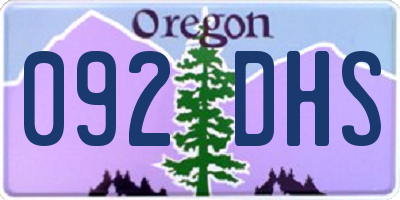 OR license plate 092DHS
