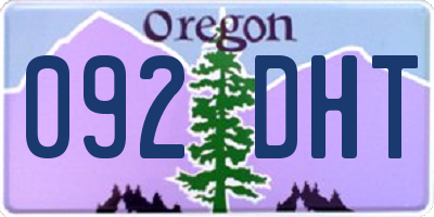 OR license plate 092DHT