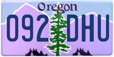 OR license plate 092DHU