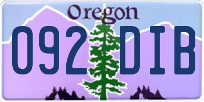 OR license plate 092DIB