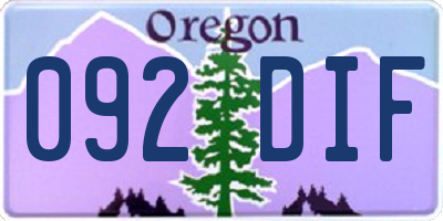 OR license plate 092DIF