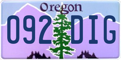 OR license plate 092DIG