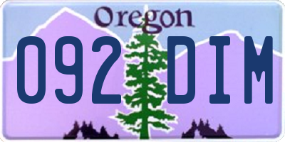 OR license plate 092DIM