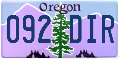 OR license plate 092DIR